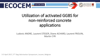 Utilization of activated GGBS for non-reinforced concrete applications