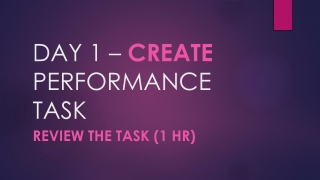 DAY 1 – CREATE PERFORMANCE TASK