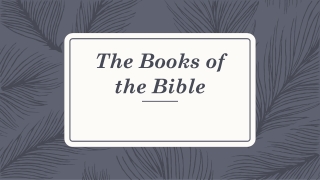 The Books of the Bible