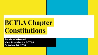 BCTLA Chapter Constitutions