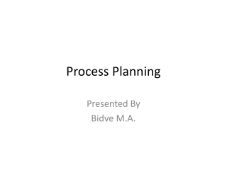 Process Planning