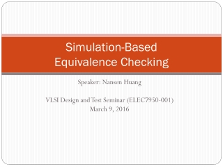 Simulation-Based Equivalence Checking