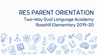 RES PARENT ORIENTATION Two-Way Dual Language Academy Rosehill Elementary 2019-20