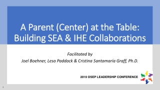 A Parent (Center) at the Table: Building SEA &amp; IHE Collaborations