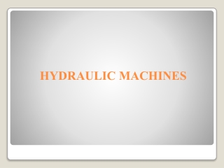 hydraulic machines