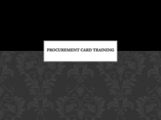 Procurement Card Training