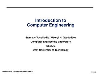 Introduction to Computer Engineering