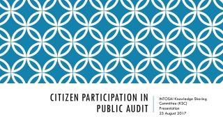 Citizen Participation in Public Audit