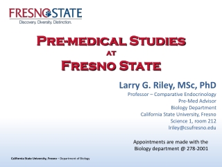 Pre-medical Studies at Fresno State