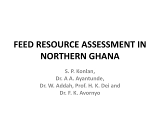 FEED RESOURCE ASSESSMENT IN NORTHERN GHANA