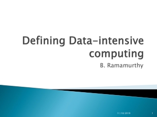 Defining Data-intensive computing