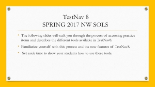 TestNav 8	 SPRING 2017 NW SOLS