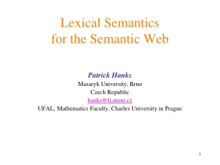 Lexical Semantics for the Semantic Web