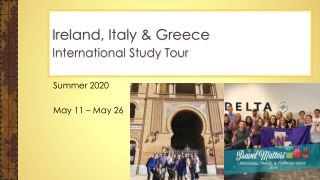 Ireland, Italy &amp; Greece International Study Tour