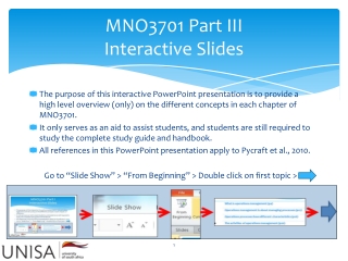 MNO3701 Part III Interactive Slides