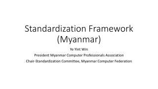 Standardization Framework (Myanmar)