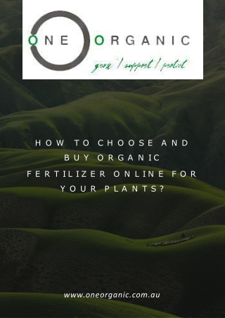 Buy Organic Fertilizer Online For Your Plants | One Organic