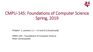 CMPU-145: Foundations of Computer Science Spring, 2019