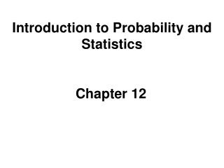 Introduction to Probability and Statistics
