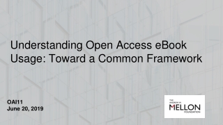 Understanding Open Access eBook Usage: Toward a Common Framework