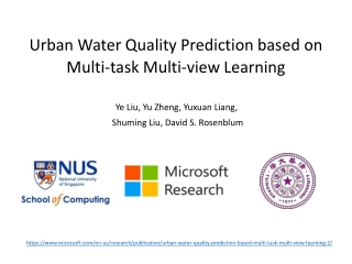 Urban Water Quality Prediction based on Multi-task Multi-view Learning