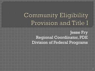 Community Eligibility Provision and Title I