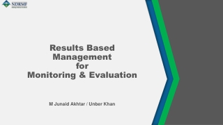 Results Based Management for Monitoring &amp; Evaluation