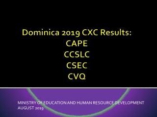 Dominica 2019 CXC Results: CAPE CCSLC CSEC CVQ