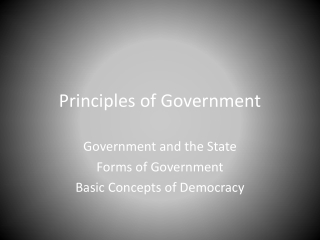 Principles of Government