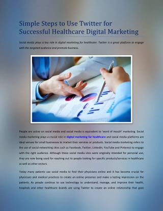 Simple Steps to Use Twitter for Successful Healthcare Digital Marketing