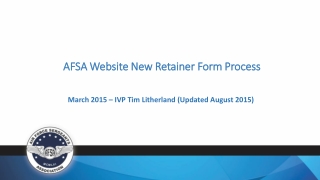 AFSA Website New Retainer Form Process