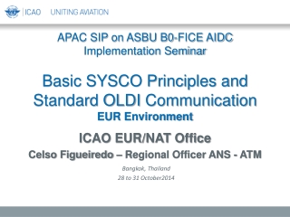 ICAO EUR/NAT Office Celso Figueiredo – Regional Officer ANS - ATM