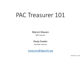 PAC Treasurer 101