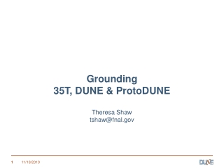 Grounding 35T, DUNE &amp; ProtoDUNE Theresa Shaw tshaw@fnal