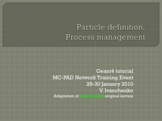 Particle definition, Process management