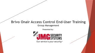 Brivo Onair Access Control End-User Training Group Management