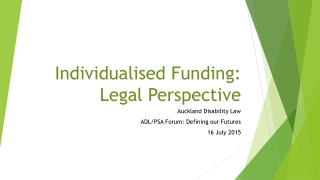 Individualised Funding: Legal Perspective
