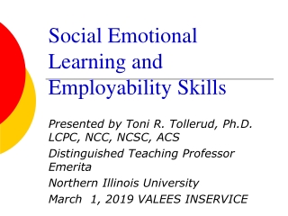 Social Emotional Learning and Employability Skills