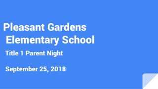 Pleasant Gardens Elementary School