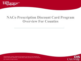 NACo Prescription Discount Card Program Overview For Counties