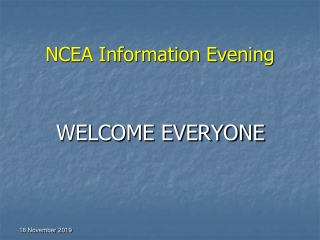 NCEA Information Evening