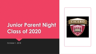 Junior Parent Night Class of 2020