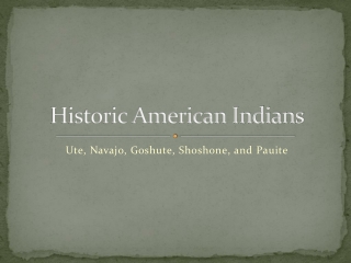 Historic American Indians