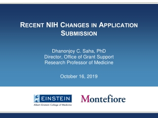 Recent NIH Changes in Application Submission
