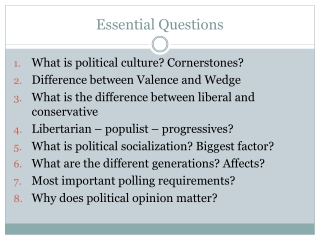 Essential Questions