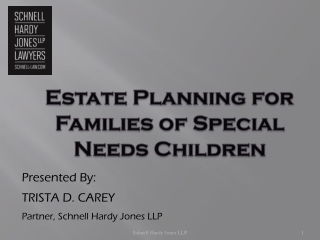 Presented By: TRISTA D. CAREY Partner, Schnell Hardy Jones LLP