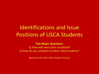 Identifications and Issue Positions of USCA Students