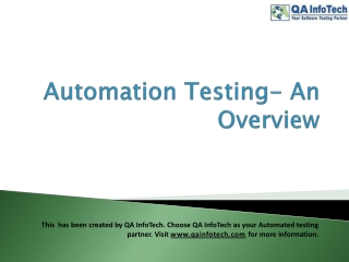 Automation Testing- An Overview