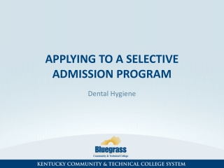 Applying to a Selective ADMISSION program