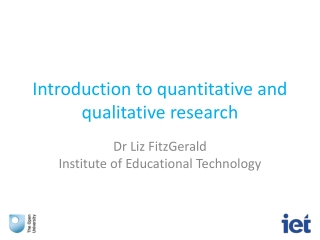 Introduction to quantitative and qualitative research